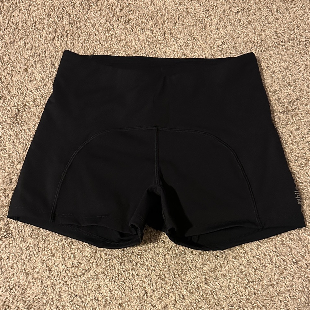 High-Waist Black Athletic Shorts for Women - Supportive Performance